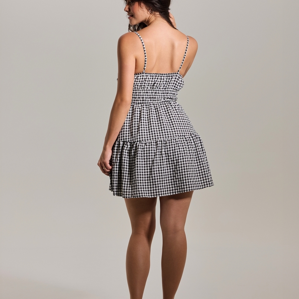 (Limited Edition) Klassy Network Black and White Checkered Mini Dress - Picture 5 of 9
